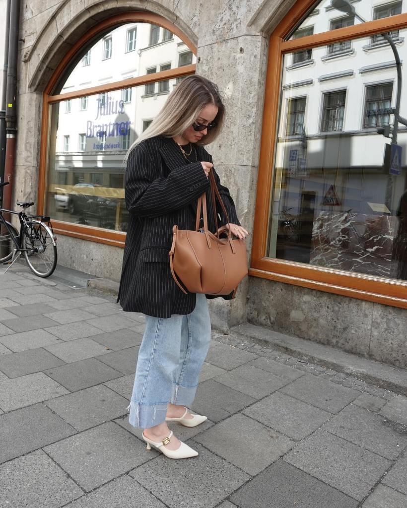 Relaxed Denim Meets Polished Layers