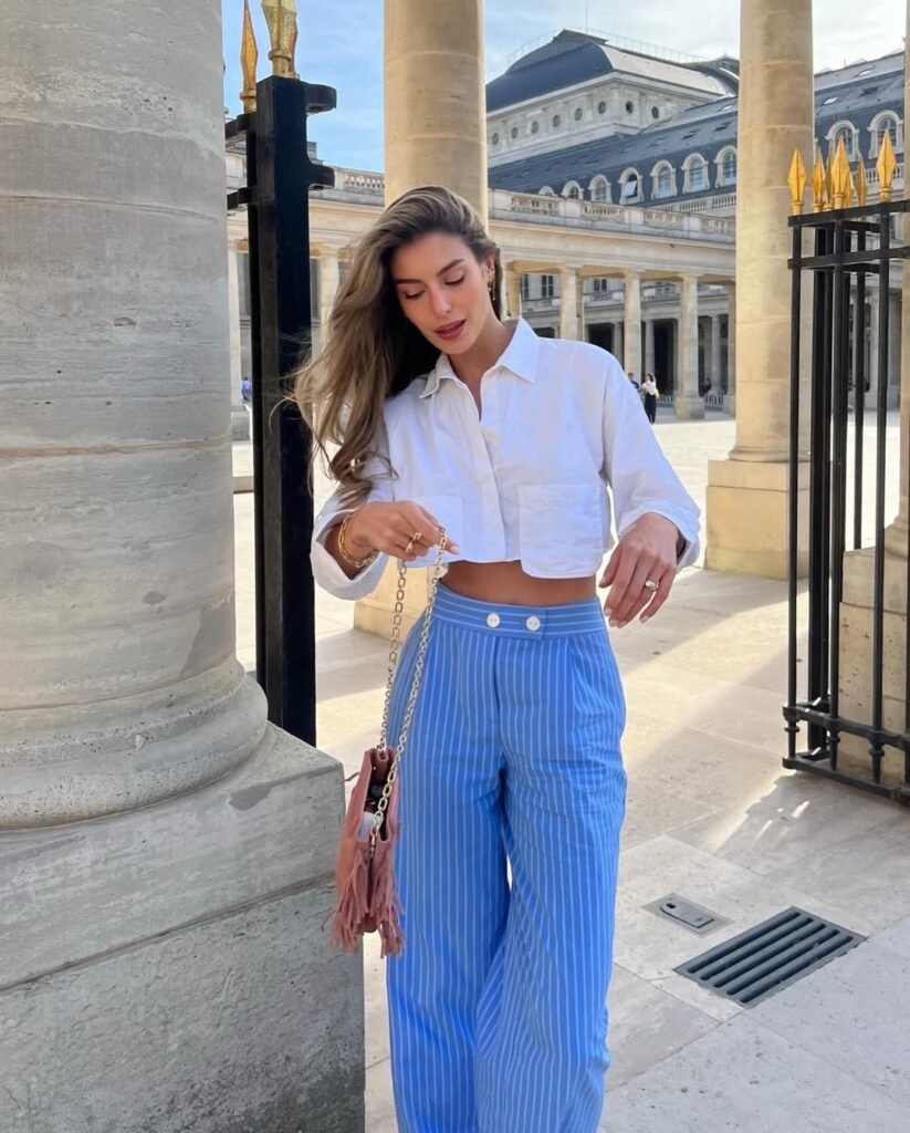 Spring Women Trousers & Cropped Shirt