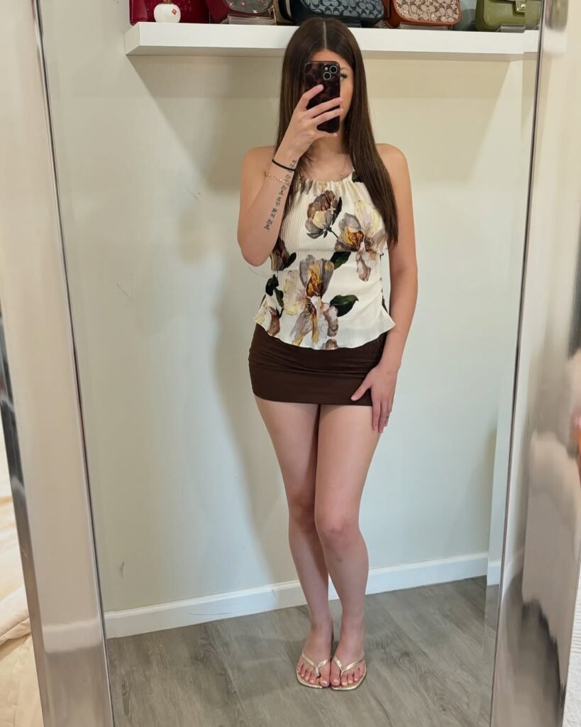 Floral Top with Mini Skirt
