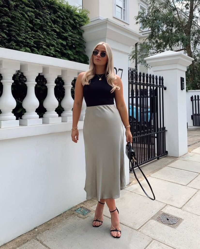 Slip Dress with Black Top