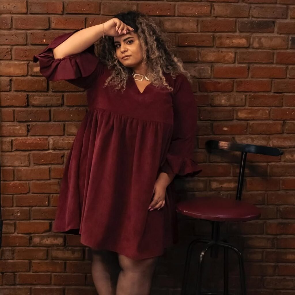  Bordeaux Plush Dress