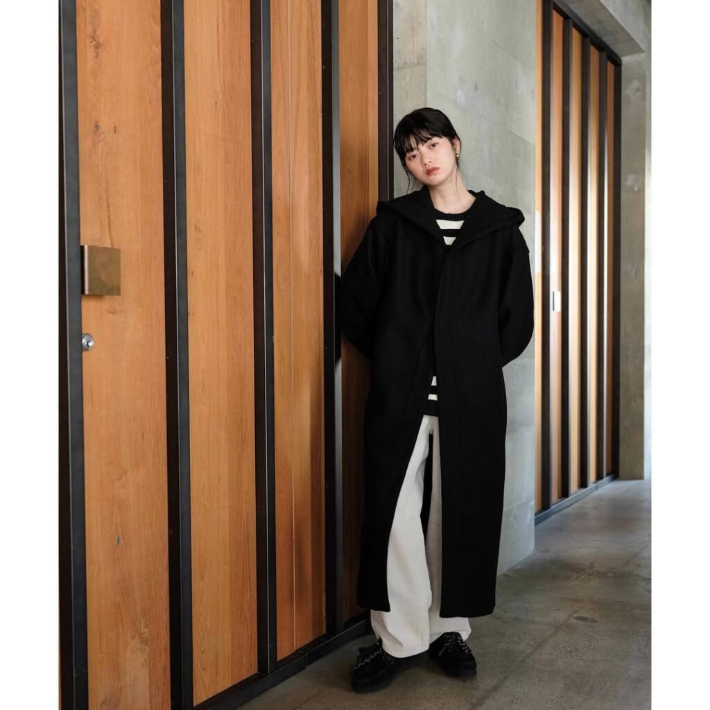 Minimal Hooded Long Coat