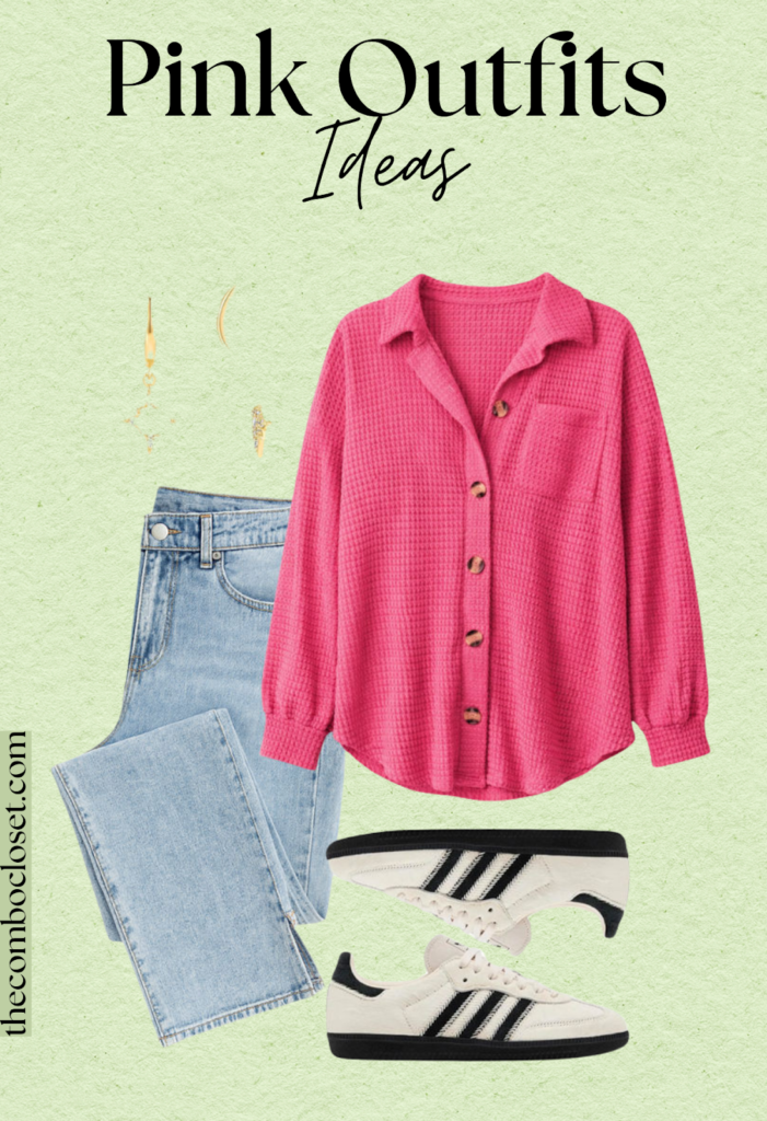 Casual Pink Shirt Denim Outfit