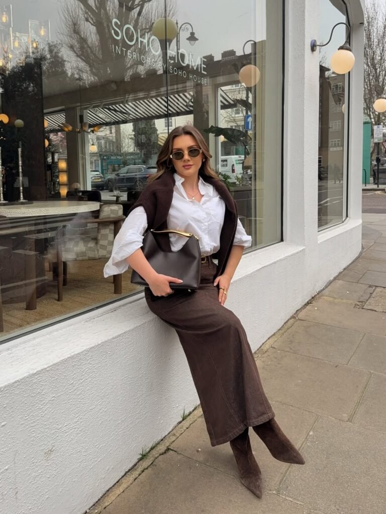 Elegant Brown Spring Street Outfit