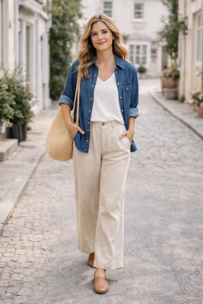 Summer Relaxed Chambray Layered Look
