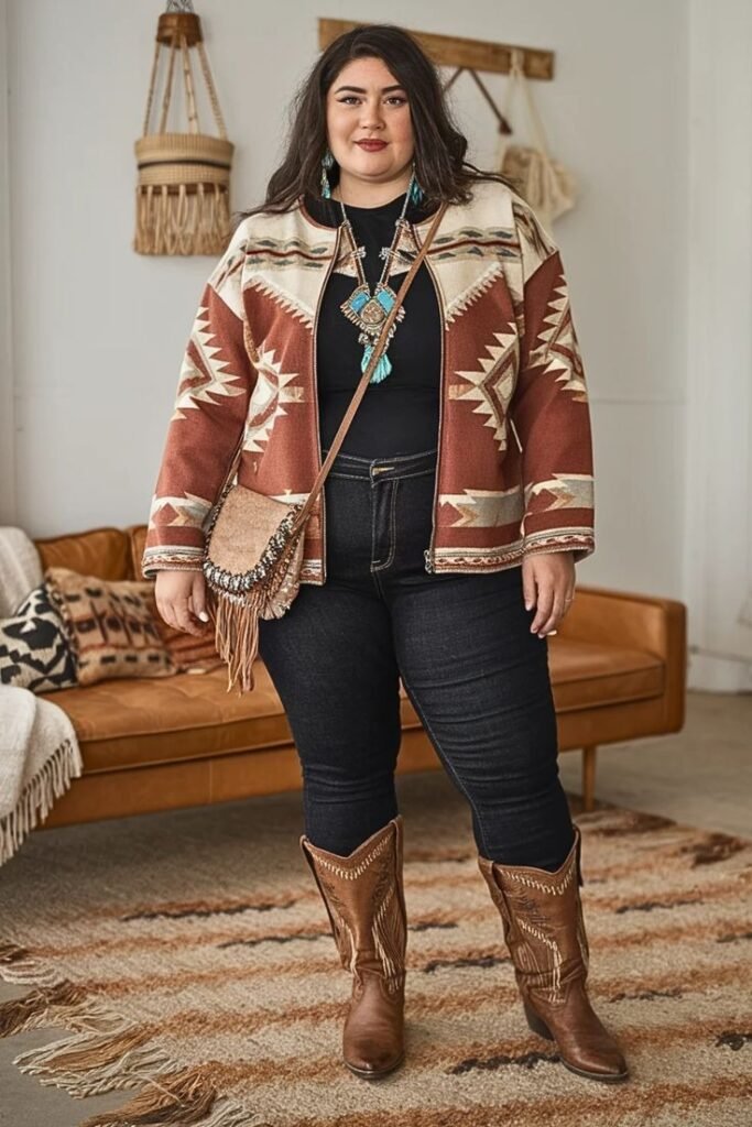 Spring Western Outfits For Plus Size Women