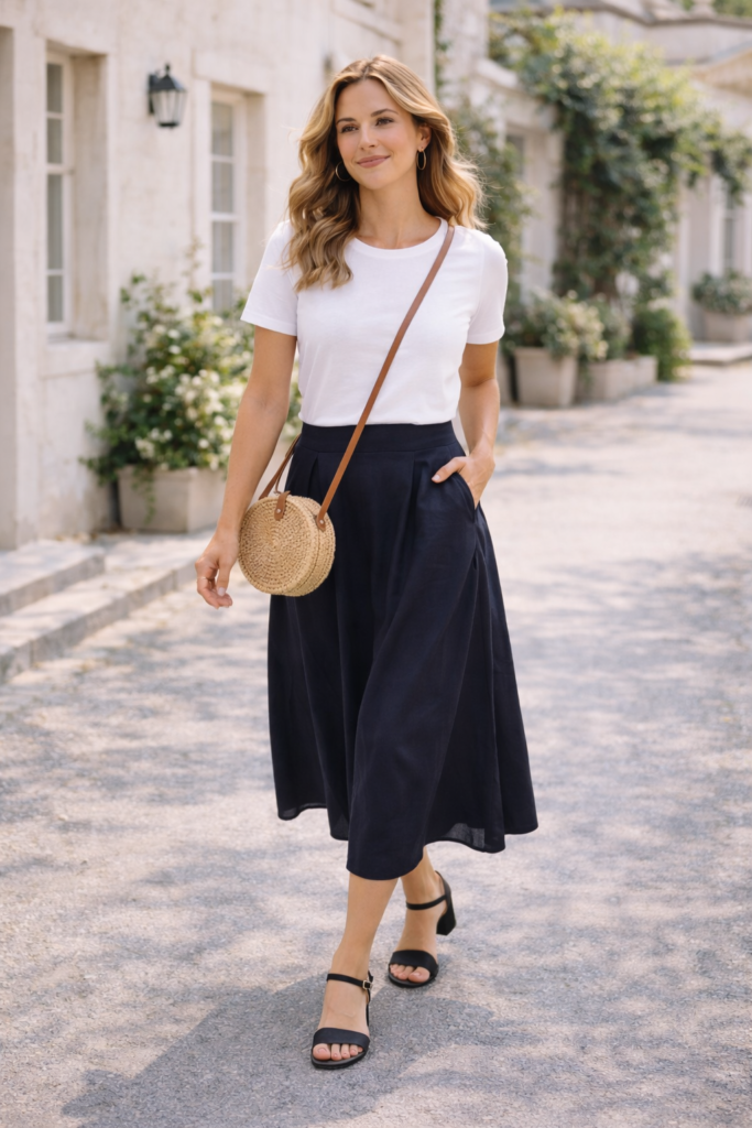 Classic Soft Summer Skirt Look