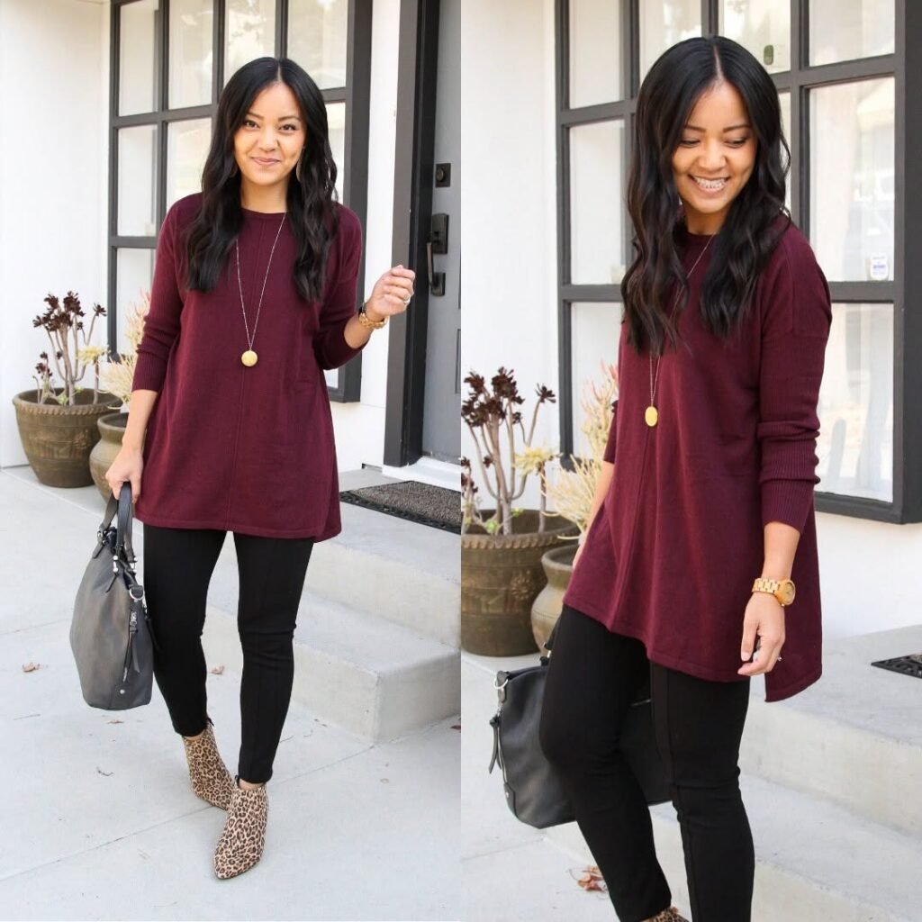 Black Leggings Outfit For School