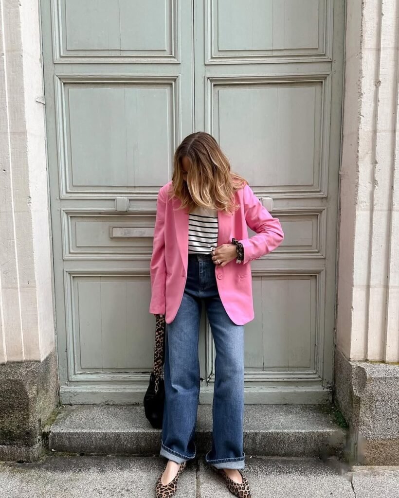 Pink Blazer Outfit For Women Over 40
