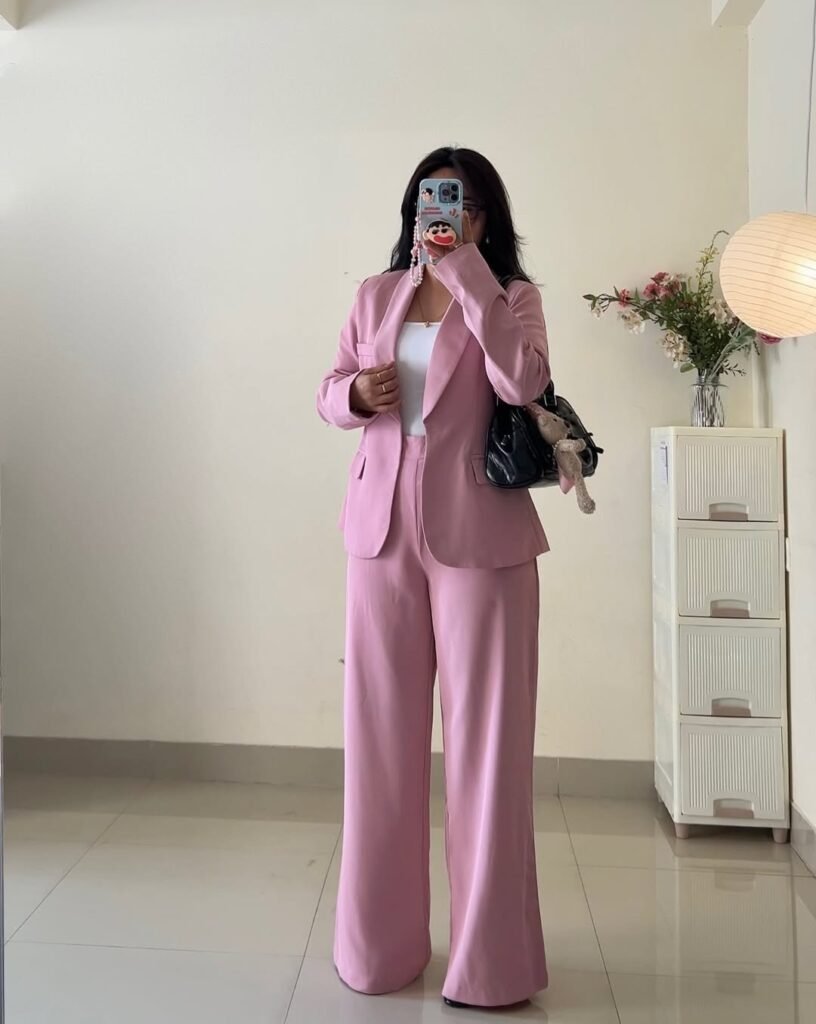 Light Pink Blazer Outfit Ideas Women