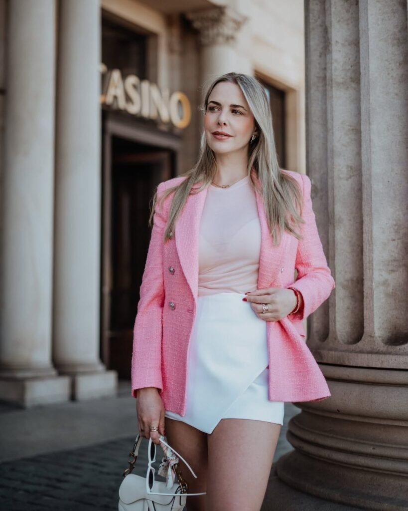 Pink Blazer Outfit For Ladies
