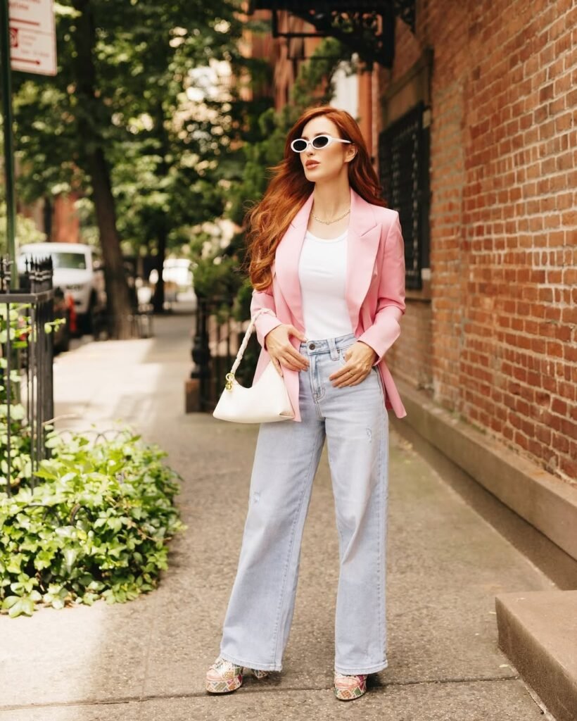 Pink Blazer Casual Street Style