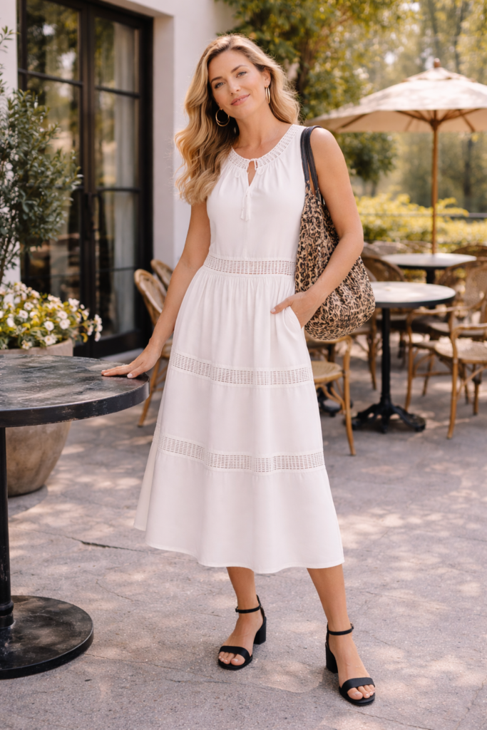 Spring White Midi Dresses For Women 