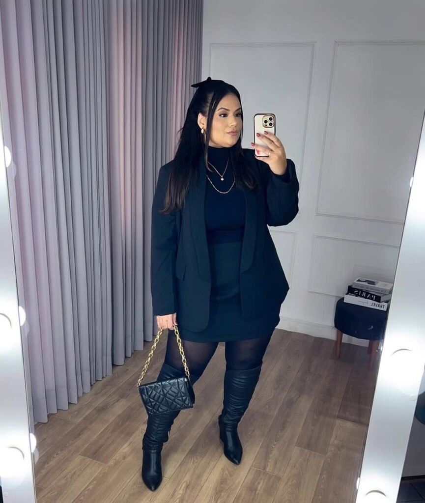 plus size all black outfits For Women