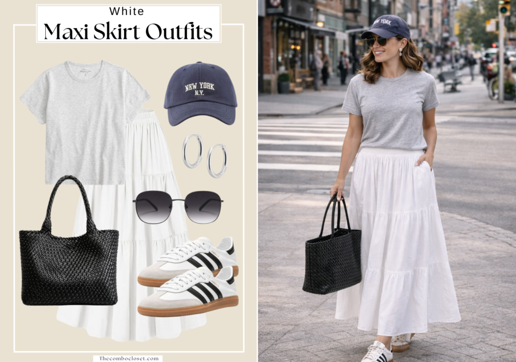 White Long Skirt Outfits Ideas