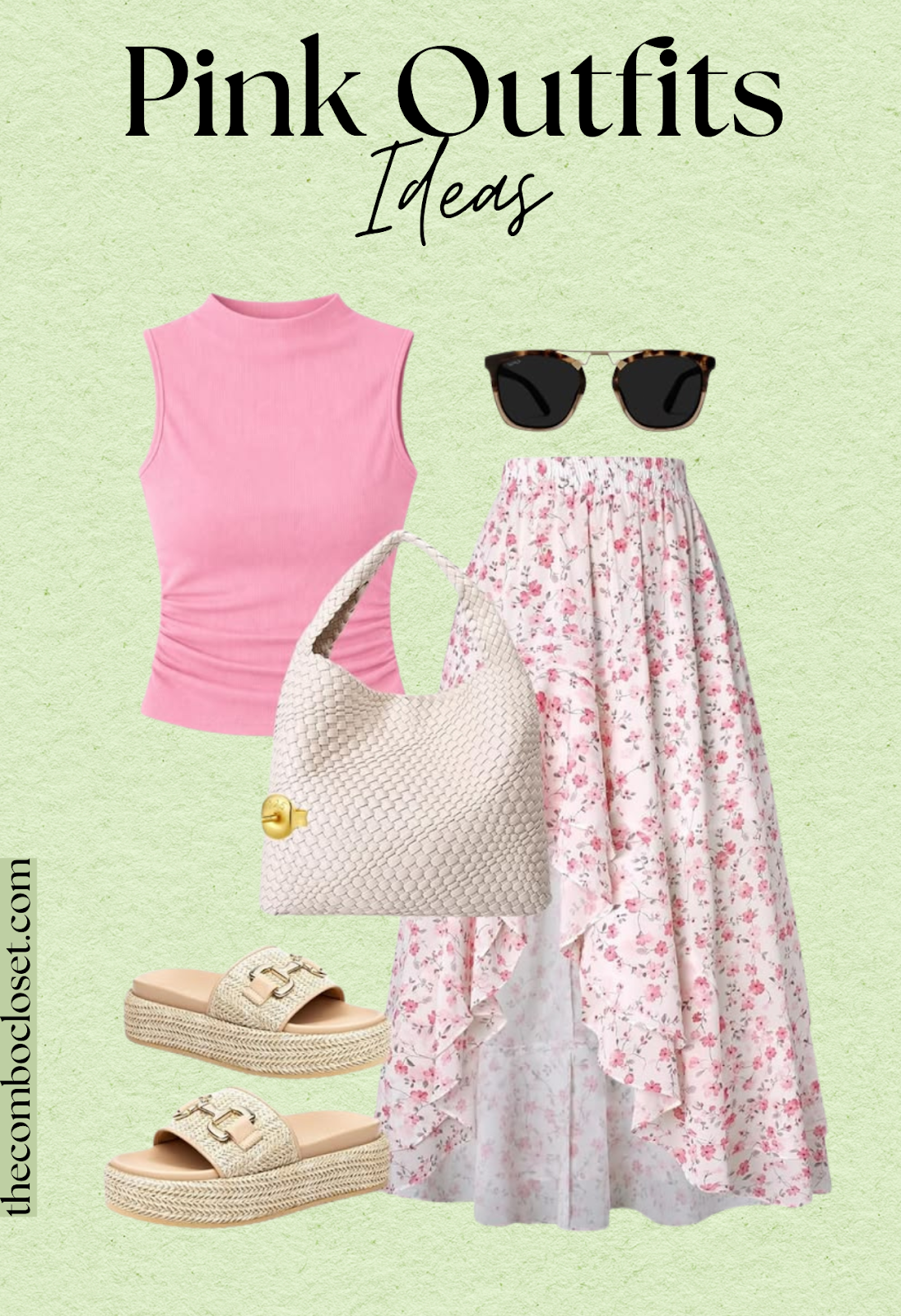 Soft Pink Floral Skirt Outfit