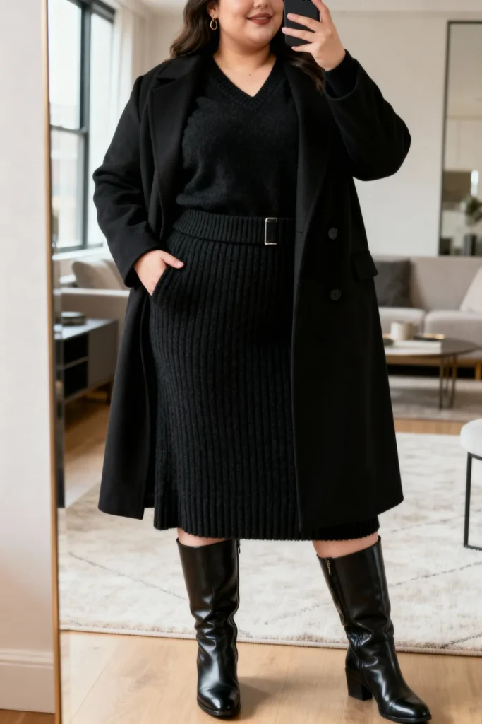 All Black Outfits For Plus Size Women 